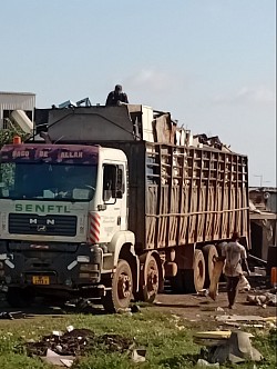 Loaded truck with scraps material